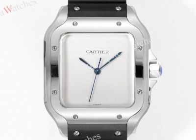 THB Factory Cartier Santos White/Grey/Yellow Gold Face Rubber Band 1847 MC Movement Watch